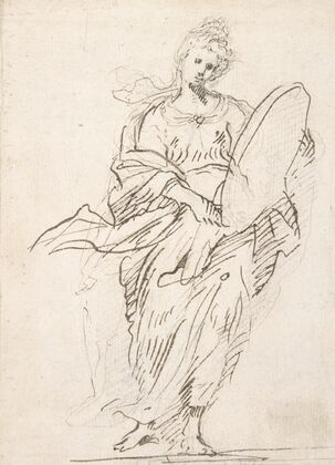 Standing Female Figure with Large Medallion