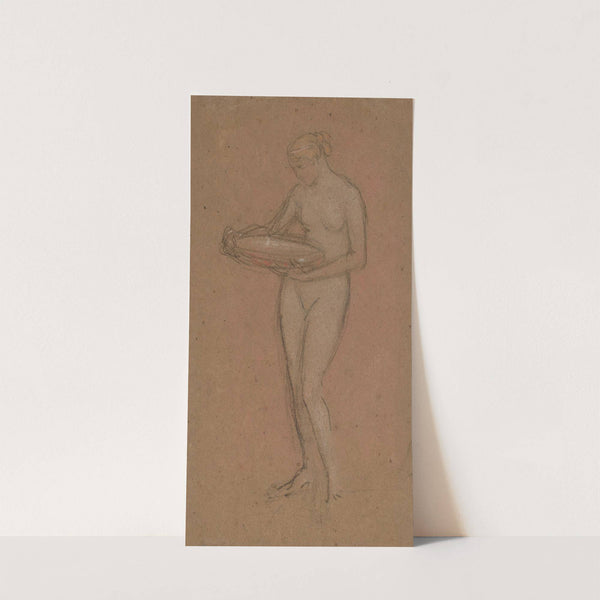 Standing Female Nude Holding a Bowl (recto) (1868-1873) by James Abbott McNeill Whistler