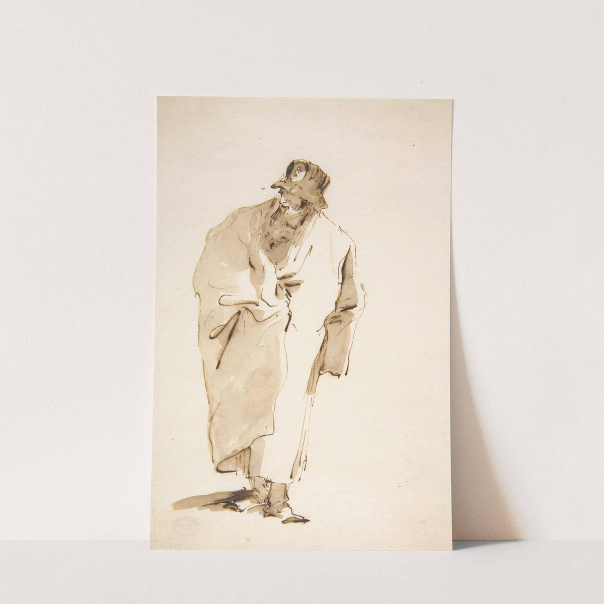 Standing Man in a Full Coat and High Hat with a Medaillon (1696–1770) by Giovanni Battista Tiepolo