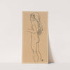 Standing Nude Girl, Facing Left (1918) by Egon Schiele