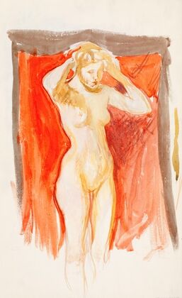 Standing nude model