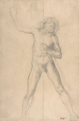 Standing Nude Youth, with right arm raised