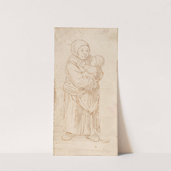 Standing Woman Cradling a Child (About 1673) by Adriaen van Ostade