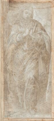 Standing Woman with Her Hands Clasped in Prayer