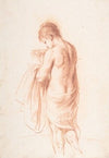 Standing Youth Seen from Behind Holding a Bowl
