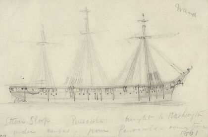 Steam Sloop Pensacola brought to Washington under canvas from Pensacola, some time 1861