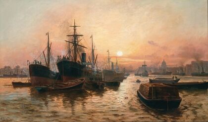 Steamboats in the Harbour of London — size preview
