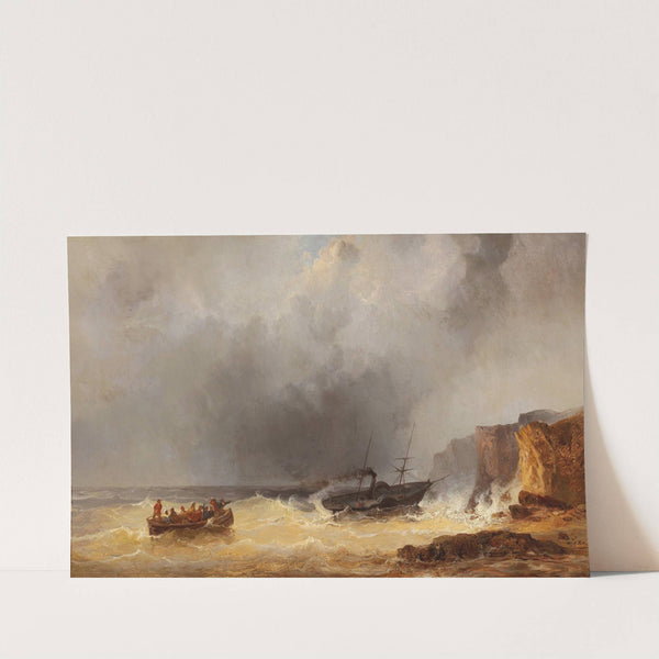 Steamship in Distress at Sea by a Rocky Coast by Josef Carl Berthold Püttner