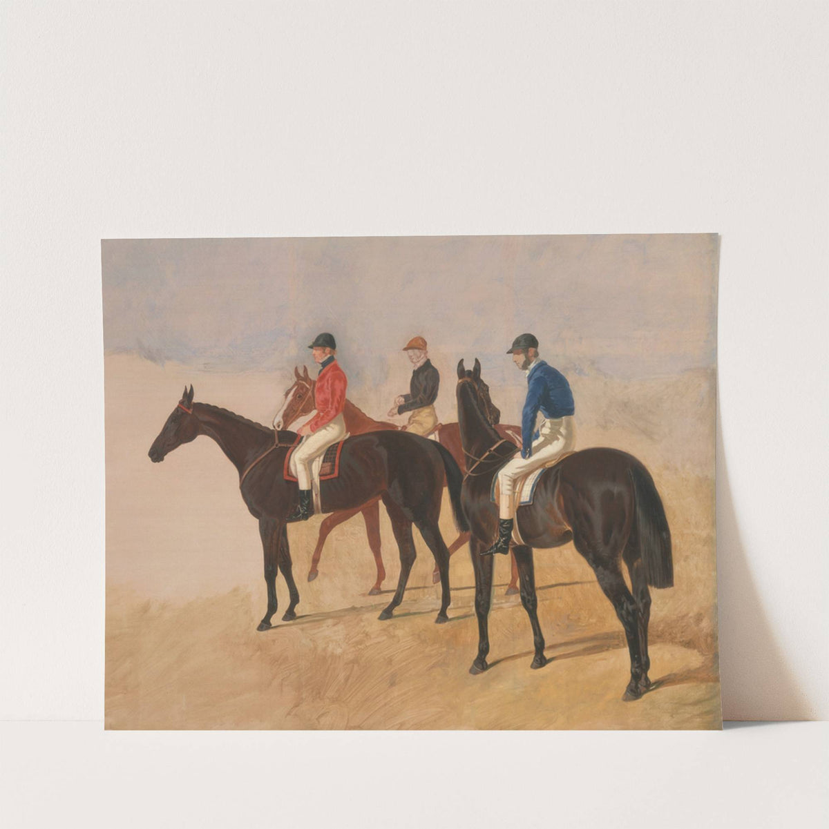 Steeplechase cracks; Allen McDonough on Brunette, Tom Oliver on Discount, and Jem Mason on Lottery by John Frederick Herring Snr.