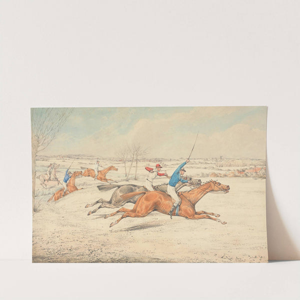 Steeplechasing; Five Riders Galloping Right by Henry Thomas Alken