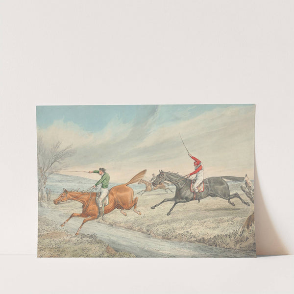 Steeplechasing; Three Riders Taking a Brook (ca. 1825) by Henry Thomas Alken