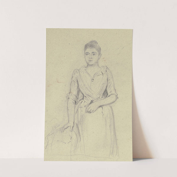 Stehende Dame mit Fächer, Kniestück by Otto Scholderer