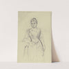 Stehende Dame mit Fächer by Otto Scholderer