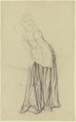 Stehende Frau als Gewandfigur, aus ‘Ritter Hartmut von Kronberg bei dem Reformator Oecolampadius in Basel’