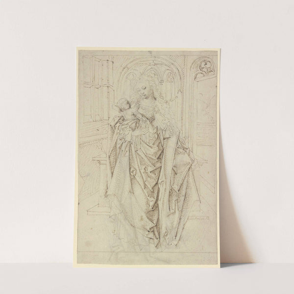 Stehende Madonna mit einer Blume by Master of the Drapery Studies