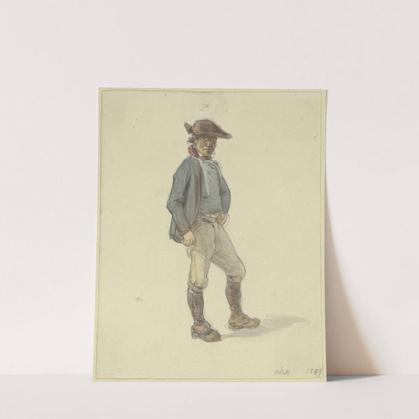Stehender Bauer nach rechts by Jakob Fürchtegott Dielmann