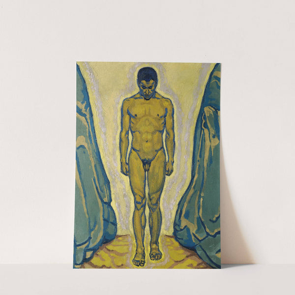 Stehender Jünglingsakt zwischen Felsen by Koloman Moser