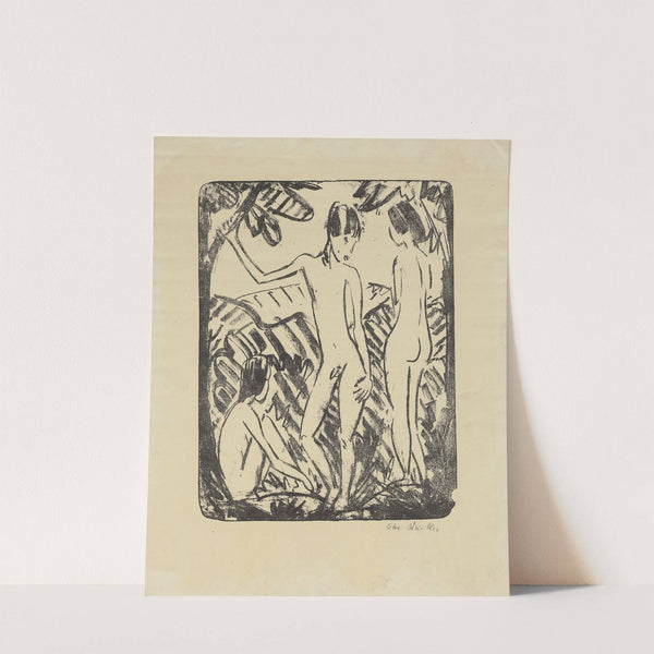 Stehender Knabe und zwei Mädchen I by Otto Mueller