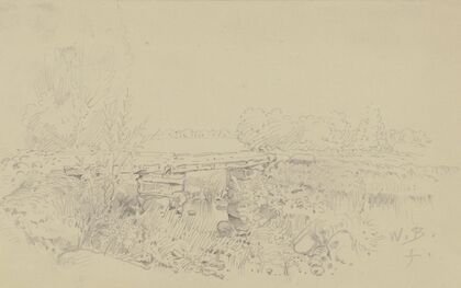 Steinbrücke in weiter Landschaft