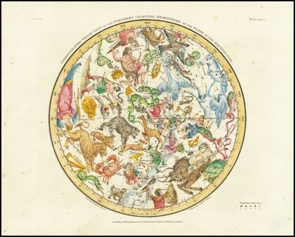 Stereographic Projection of the Northern Celestial Hemisphere (1822)