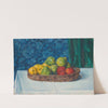 Still Life; Basket with Fruit on a Table in front of a Curtain and Wallpaper (1909) by Ottilie Wilhelmine Roederstein
