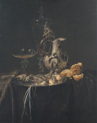 Still Life. Breakfast Piece With A Silver Jug