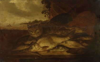 Still Life; Cat with Fish
