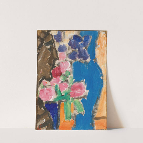 Still Life; Flower Still Life With Vase And Figure, Semi-Profile by Alexej von Jawlensky