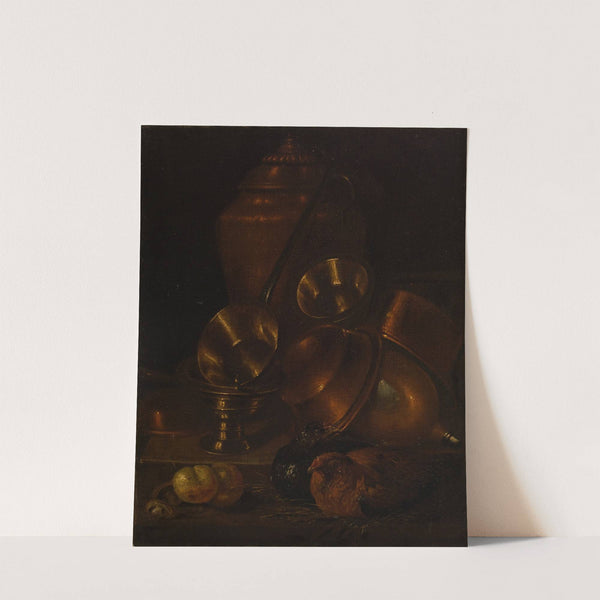 Still Life (Hen with Brass and Copper Vessels) by Martin Dichtl