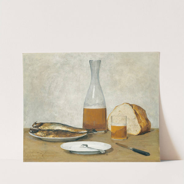 Still Life; Herrings by Albert Anker