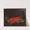 Still Life Of A Lobster With A Copper Pot On A Ledge by Eugène Claude