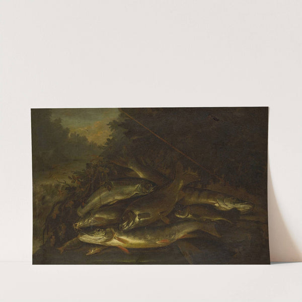 Still life of fish in a verdant landscape ( 1746) by William Sartorius