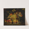 Still life of flowers and fruits, including pomegranates, peaches, and grapes by Abraham Brueghel
