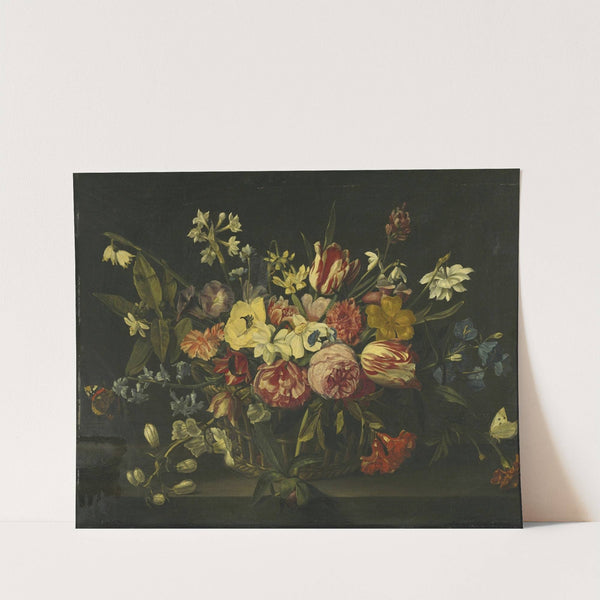 Still life of flowers in a basket by Jan Philips van Thielen