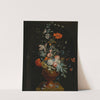 Still Life Of Flowers In A Terracotta Vase Before A Stone Niche by Jan van Huysum
