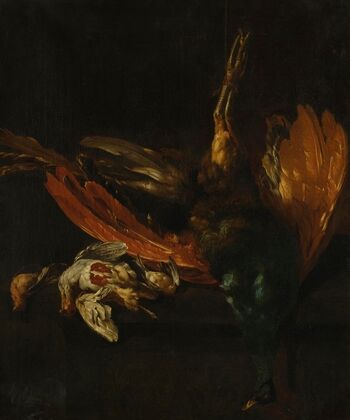 Still Life Of Game Birds On A Ledge