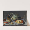 Still Life Of Grapes And Other Fruits With A Knife, Façon De Venise Wineglasses And Other Objects On A Draped Table by Osias Beert the Elder
