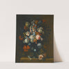 Still Life Of Roses, Variegated Tulips, Peonies, Daffodils And Other Flowers In A Sculpted Vase by Simon Hardimé