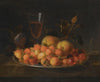 Still Life Of Strawberries, Cherries And Peaches On A Silver Dish