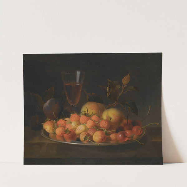 Still Life Of Strawberries, Cherries And Peaches On A Silver Dish by Jakob Bogdány