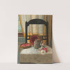 Still life with a Canton famille rose teapot and camellias by Kate Hayllar