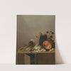 Still Life With A Dead Duck, Fish, Pears, Eggs, A Copper Pot And Other Objects, All Arranged On A Kitchen Cabinet by Gerrit van Vucht
