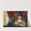 Still Life With A Gilt Bronze Mantle Clock And Sèvres Porcelain Vase by François-Léonard Dupont