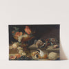Still Life With A Parrot, Game Fowl, Guinea Pigs And Fruit by Johann Amandus Winck