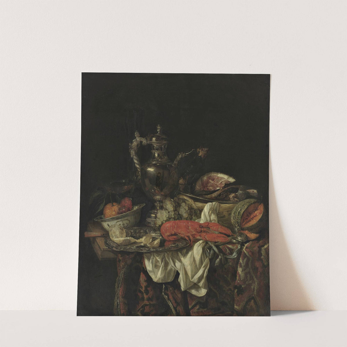 Still life with a silver pitcher by Abraham van Beijeren