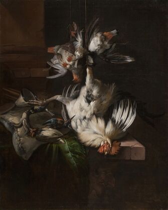 Still life with a white rooster — size preview