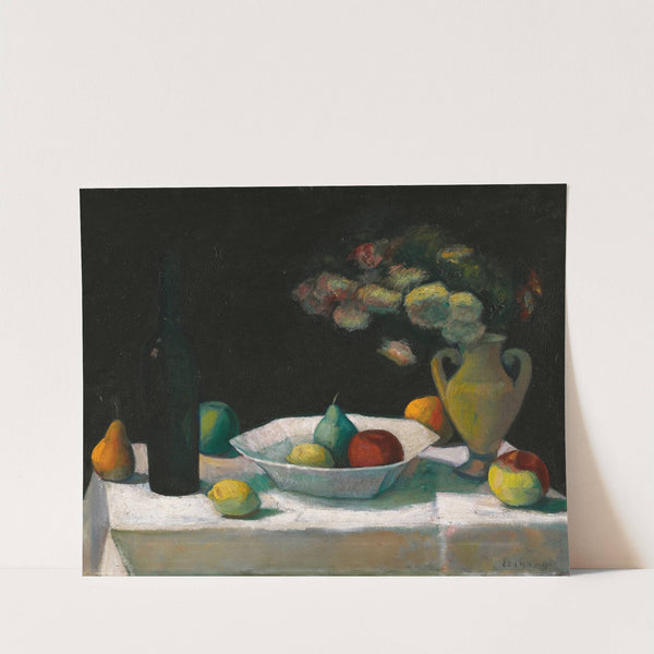 Still Life With Bottle And Fruit by Dezsö Czigány