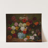 Still Life with Dahlias, Zinnias, Hollyhocks and Plums (c. 1835) by Eugène Delacroix