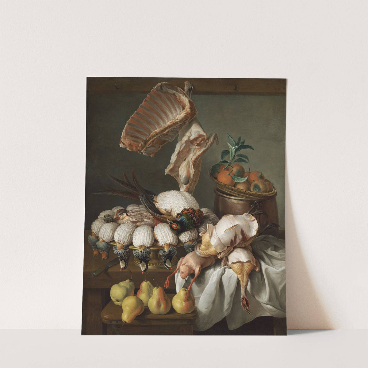 Still Life with Dressed Game,Meat and Fruit (1734) by Alexandre François Desportes