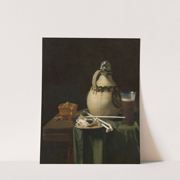 Still Life with Earthenware Jug and Clay Pipes by Pieter van Anraedt